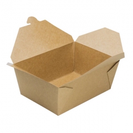 110 OZ / 4 KRAFT PAPER TO GO CONTAINERS, 8" X 5.5" X 3.5" (160)