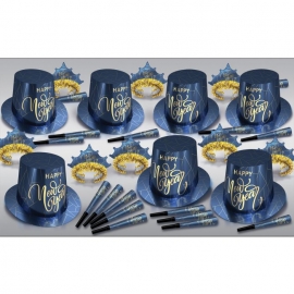 BEISTLE MIDNIGHT BLUE NEW YEAR'S PARTY FAVOR KIT FOR 50 PEOPLE