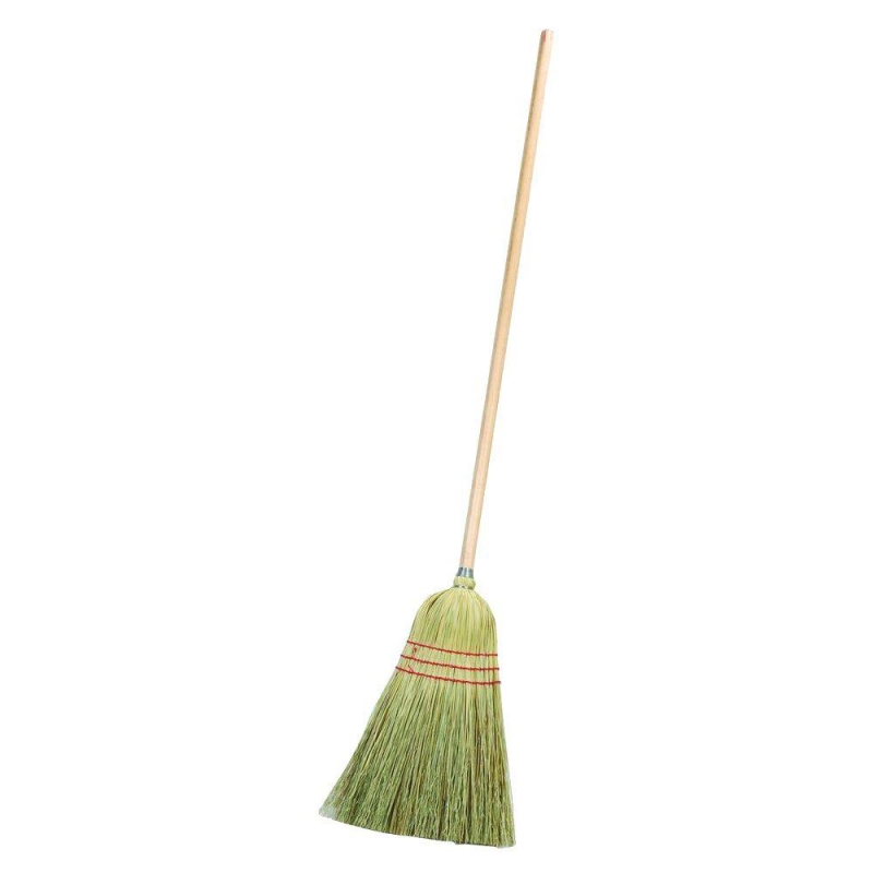 WOODEN HANDLE WAREHOUSE BROOM W/CORN BRISTLES (EACH)