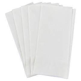 WHITE GUEST TOWEL, LINEN LIKE, 1/6 FOLD (500)